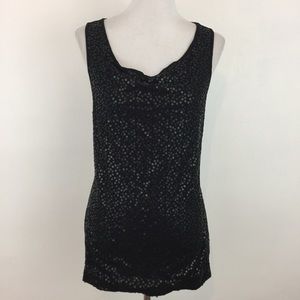 Mossimo Black Sequined Tunic Tank Top Sleeveless